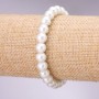 Bracelet Pearlized (acrylic) white, diameter 8mm+-, length 18cm+ Stretch