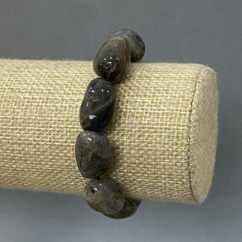 Bracelet Labradorite Faceted 17-21×10-14mm+-, length 18cm± stretch
