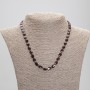 Garnet Necklace, faceted oval beads, 8-9×5-6 mm, 45 cm long with clasp