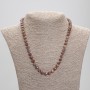 Necklace Ruby faceted cube, 6x6mm diameter, length 50cm +- with clasp