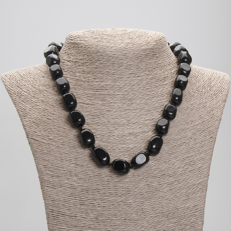 Agate Bead necklace rectangular blocks, diameter 15-18×10-11, 5mm+-, length 45cm+- with clasp