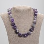 Amethyst faceted necklace, diameter 12-17x14-15mm+-, length 50cm+- with clasp