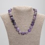 Amethyst Faceted Beads Necklace, diameter 10-12×12-13mm±, length 45cm± with clasp