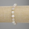Moonstone Bead Bracelet with faceted diamond shapes, diameter 8x7mm±, seed beads 3mm±, length 18cm± (stretch)