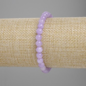 Kunzite Bead Bracelet smooth rounds, 6mm diameter ±, length 18cm ± stretch