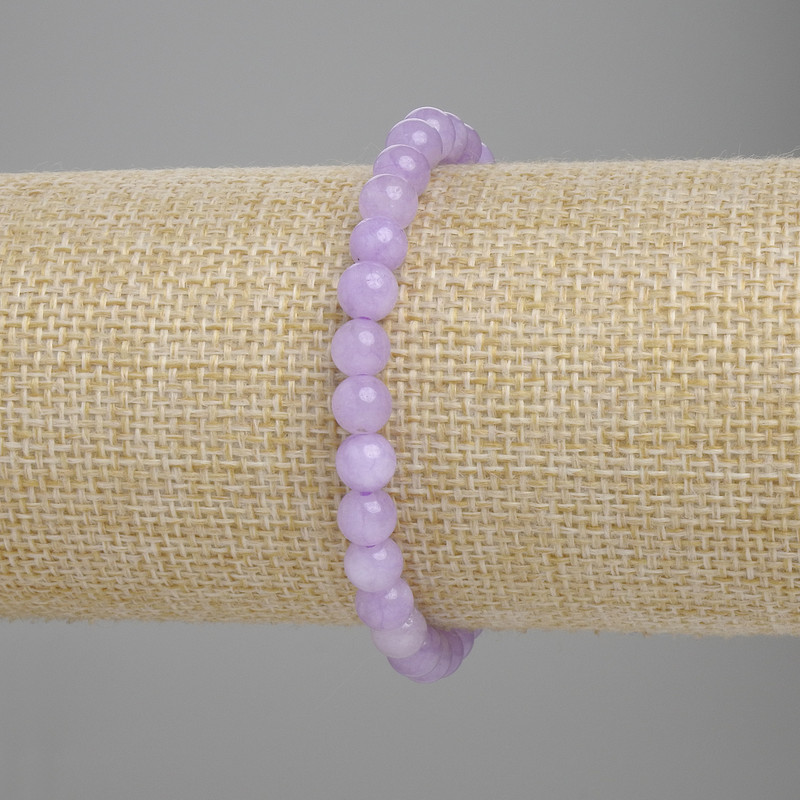 Kunzite Bead Bracelet smooth rounds, 6mm diameter ±, length 18cm ± stretch