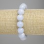 Bracelet Aquamarine smooth beads, diameter 12mm±, length 18cm± stretch