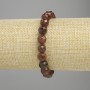 Garnet Hessonite Bead Bracelet, faceted ball, diameter 8mm±, length 18cm±, stretch