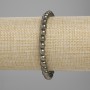 Pyrite Bracelet Smooth Bead, 6mm diameter, 18cm length, stretch