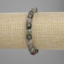 Bracelet of red jasper faceted cube 7x7mm+-, length 18cm+- stretch