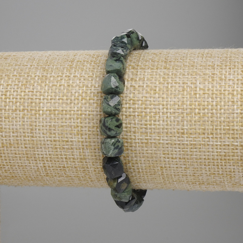 Ocean Jasper Beaded Cubes Bracelet 7×7 mm, 18 cm long, stretch