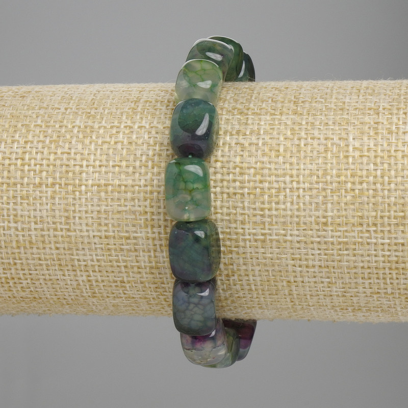 Agate Bead Bracelet 11-13, 5x8, 5-9mm±, length 18cm±, stretch