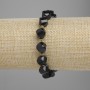 Agate Bead Bracelet, faceted diamond shapes, 10x9mm diameter ±, 3mm+ seed beads ±, length 18cm±, stretch