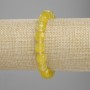 Bracelet Yellow Jasper Faceted Cube Beads, 8.5x8.5mm, 3mm seed beads, length 18cm, stretchy