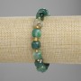 Agate Faceted Cube Beaded Bracelet, 8x8mm cubes +/-, 3mm beads +/-, 18cm +/- stretch