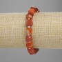 Agate Bead Bracelet with Faceted Cubes, 8x8 mm, approx. 18 cm, stretch