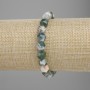 Moss Agate Beaded Granulated Diamond Bracelet, diameter 8x7mm ±, length 18cm ± stretch