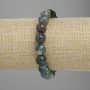 Clearance! Moss Agate Bead Bracelet, faceted ball, 10mm diameter, length 18cm, stretch