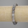 Bracelet Smoky Agate smooth round beads, diameter 9mm±, length 18cm± stretch