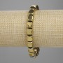 Hematite Bracelet Cube Beads Assorted 7.5x7.5mm+- golden colour, length 18cm+- stretch