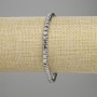 Hematite Cube Bracelet 4×4mm+-, colour silver, length 18cm+- stretch