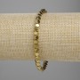 Bracelet Hematite Faceted 4x4mm+- colour Gold, length 18cm+- stretch