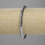 Bracelet Hematite faceted 4x4mm+- colour silver, length 18cm+- stretch