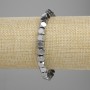 Bracelet Hematite Faceted 5, 5x5, 5mm+- colour silver, length 18cm+- stretch