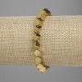 Bracelet Hematite Cube with through hole 5.5x5.5, 5mm+ color golden, length 18cm+ stretch