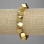 Bracelet Hematite Cube with Transverse Hole 8x8mm+- colour golden, length 18cm+- stretch