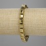 Bracelet Hematite Cube, diameter 8x8mm±, colour golden, length 18cm±, stretch