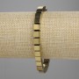Hematite Cube Bracelet, diameter 6x6mm±, golden colour, length 18cm±, stretch