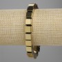 Hematite Bracelet Cube, diameter 8x8mm±, golden colour, length 18cm±, stretch