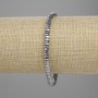 Hematite Bead Bracelet with faceted rondelles, dia 4x2mm±, silver colour, length 18cm±, stretch
