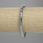 Bracelet Hematite Faceted Rondelle, diameter 6×2mm ±, color Silver, length 18cm ±, stretch
