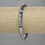 Bracelet Hematite Faceted Rondelle, diameter 6×2 mm±, colour Silver, length 18 cm±, Stretch