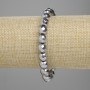 Hematite Faceted Bead Bracelet 8mm+- colour silver, length 18cm+- stretch