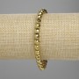 Bracelet Hematite faceted bead 6mm+ golden colour, length 18cm+ stretch