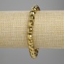 Hematite Beaded Faceted 8mm Bracelet - Golden Colour, 18cm Stretch