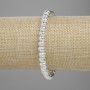 Bracelet Lava with Silvery Metalised Finish Porous Rondelle 6x4.5mm +-, length 18cm +-, stretch