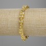Bracelet of Lava with Gold Plated Metallic Finish, Poregy Cut Beads 6.5-8.5mm +/-, length 18cm +/- Stretch