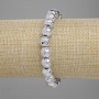 Bracelet Lava with silvered plating, porous beads 8.5mm ±, length 18cm ± stretch