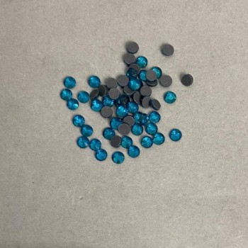 Blue hot-fix rhinestones, diameter 4mm ±, pack / 35g (±)