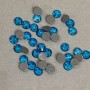 Blue Hot-Fix Rhinestones, Round, 6mm diameter ±, pack /335g (±)