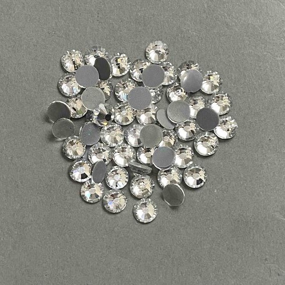 White Rhinestones with cold fix, diameter 7.5 mm±, pack /260 g (±)
