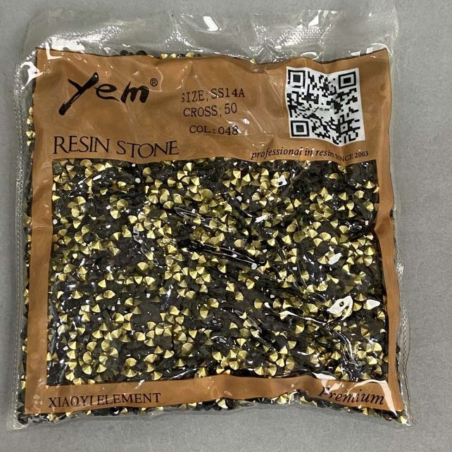 Black rhinestones, stones, colour black, diameter 4mm ± pack/75g (+ -)