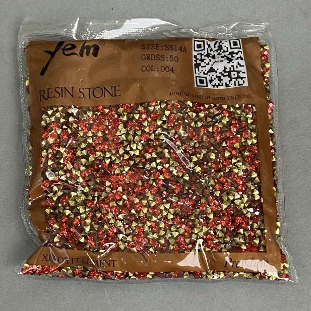 Red Rhinestones, 4mm diameter ± pack /75g (+ -)