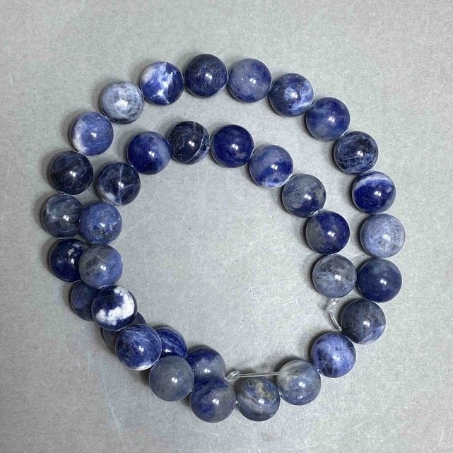 Sodalite Beads Smooth Round 10mm +-, Length 37cm+