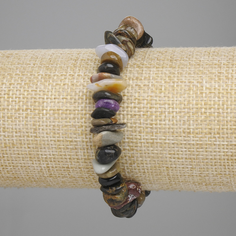 Jasper Chip Bracelet on Stretch Cord, 9–14×3–5 mm, length 18 cm±