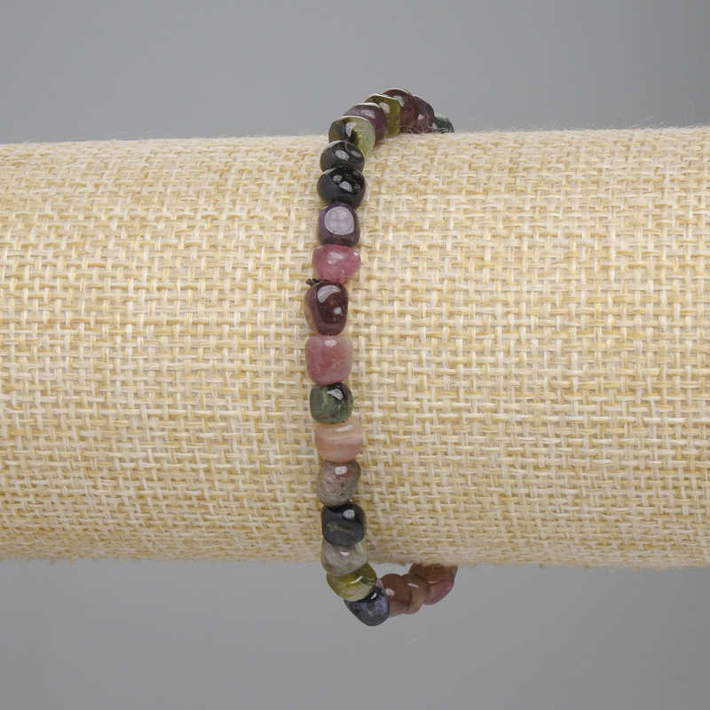 Tourmaline Faceted Bracelet 5-6×5-6, 5mm±, length 18cm±, stretch